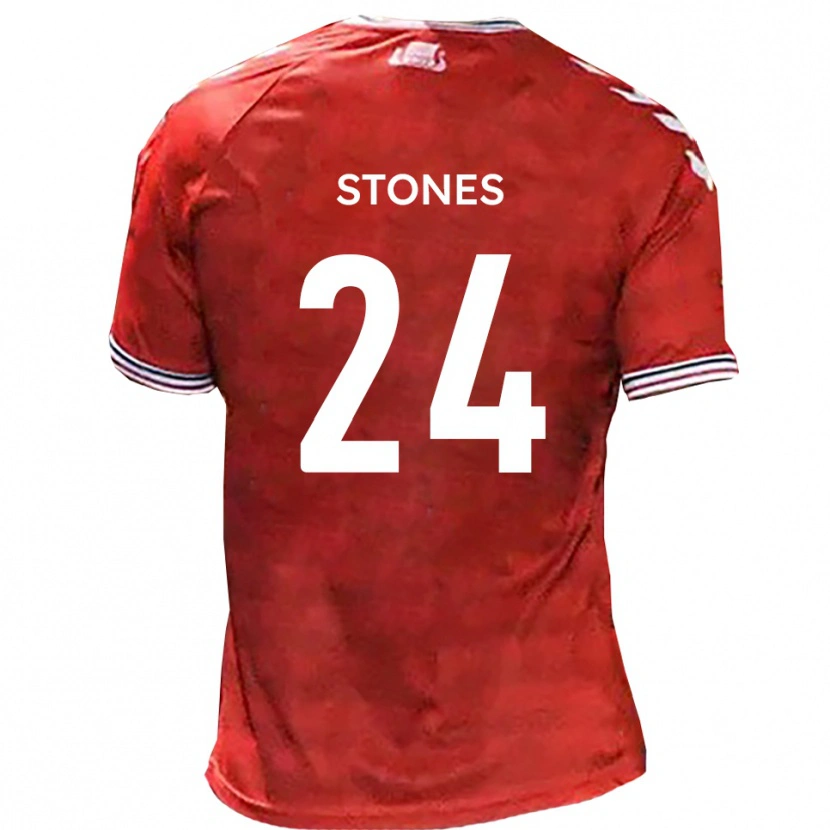 Danxen Damen Josh Stones #24 Rot Weiß Heimtrikot Trikot 2025/26 T-Shirt