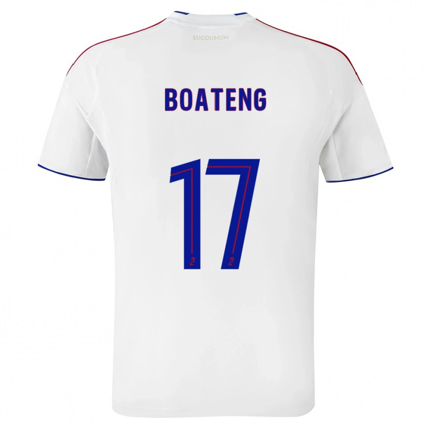 Danxen Damen Jerome Boateng #17 Weiß Rot Heimtrikot Trikot 2025/26 T-Shirt