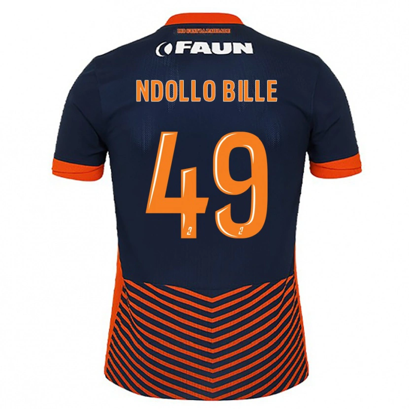 Danxen Damen Wilfried Ndollo Bille #49 Mitternachtsblau Orange Heimtrikot Trikot 2025/26 T-Shirt