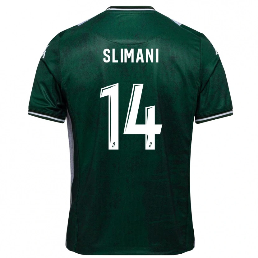 Danxen Damen Rayan Slimani #14 Grün Weiß Heimtrikot Trikot 2025/26 T-Shirt