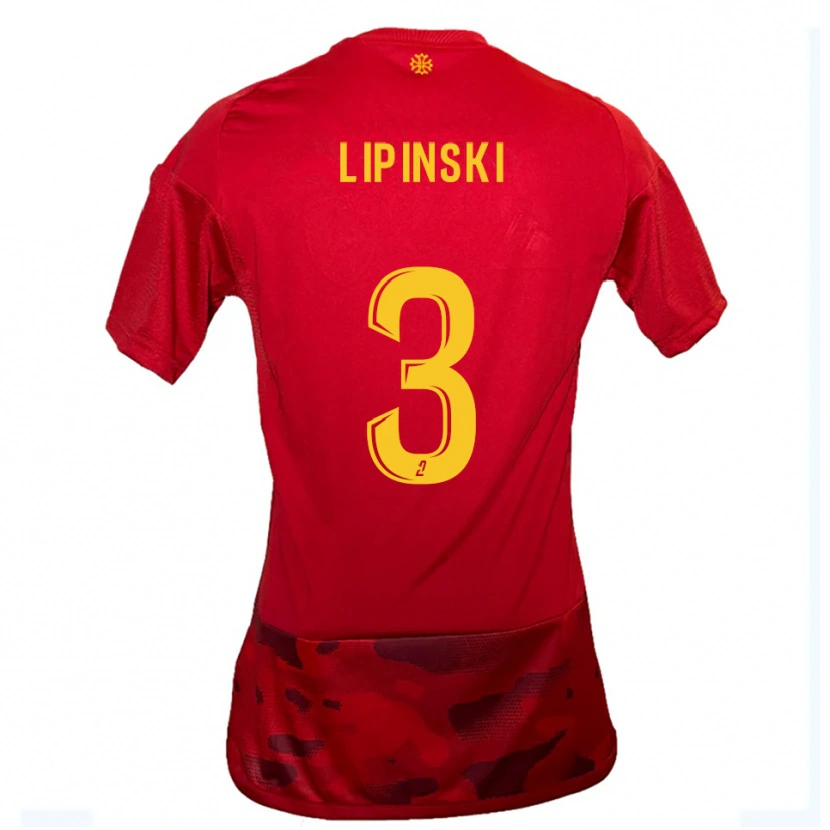 Danxen Damen Raphaël Lipinski #3 Rot Gelb Heimtrikot Trikot 2025/26 T-Shirt