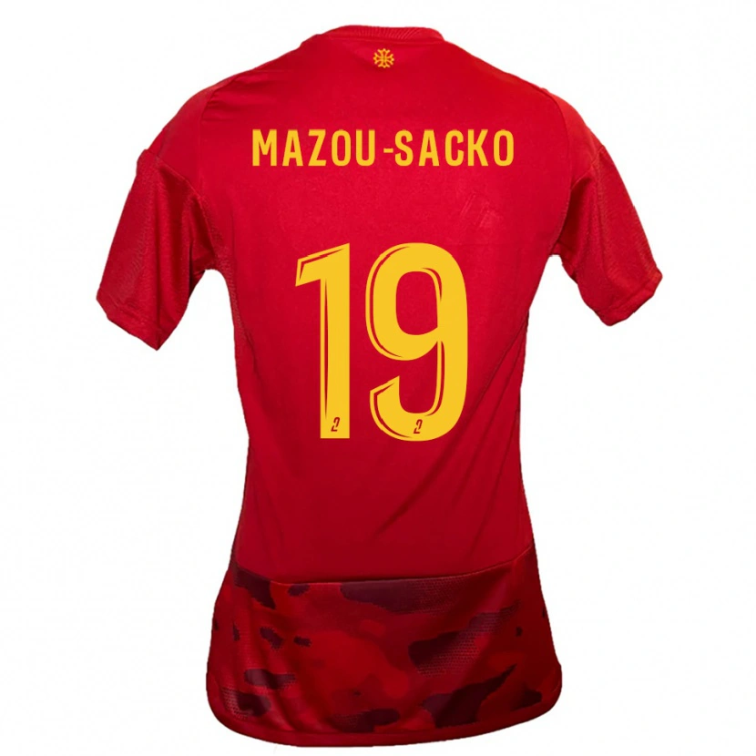 Danxen Damen Derek Mazou-Sacko #19 Rot Gelb Heimtrikot Trikot 2025/26 T-Shirt