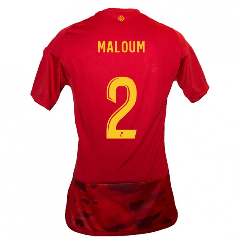 Danxen Damen Bilal Maloum #2 Rot Gelb Heimtrikot Trikot 2025/26 T-Shirt