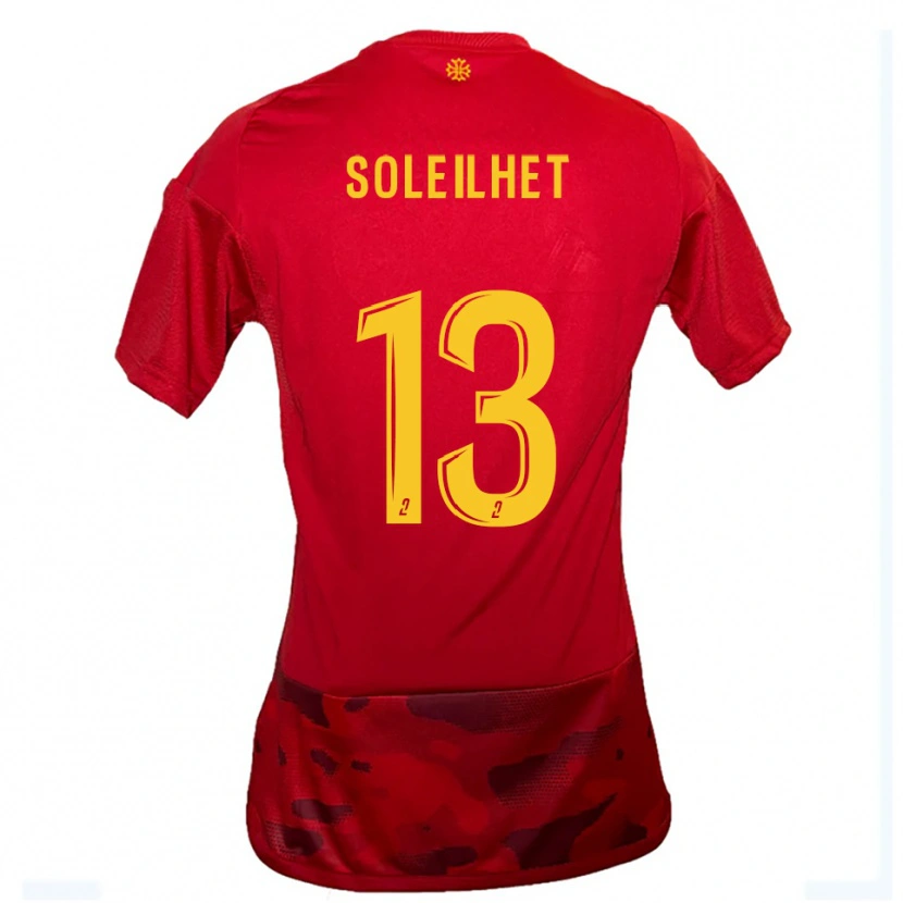 Danxen Damen Alicia Soleilhet #13 Rot Gelb Heimtrikot Trikot 2025/26 T-Shirt