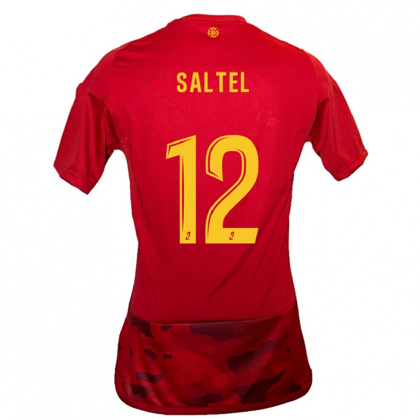 Danxen Damen Maëlle Saltel #12 Rot Gelb Heimtrikot Trikot 2025/26 T-Shirt