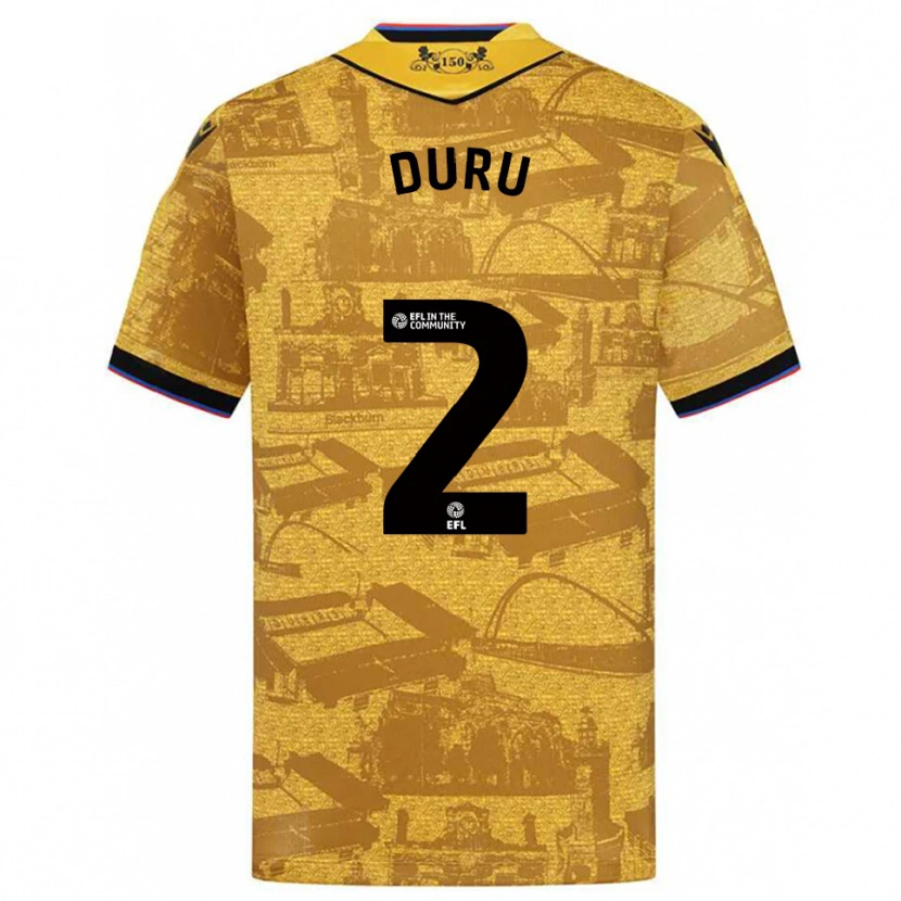 Danxen Damen Leo Duru #2 Gold Schwarz Auswärtstrikot Trikot 2025/26 T-Shirt