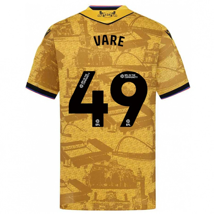 Danxen Damen Frank Vare #49 Gold Schwarz Auswärtstrikot Trikot 2025/26 T-Shirt