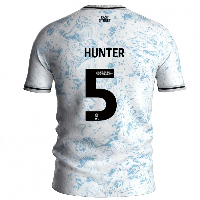 Danxen Damen Mason Hunter #5 Weiß Himmelblau Auswärtstrikot Trikot 2025/26 T-Shirt