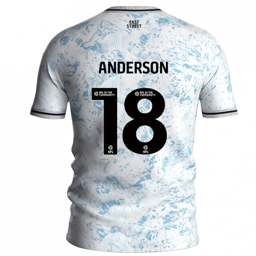 Danxen Damen Karoy Anderson #18 Weiß Himmelblau Auswärtstrikot Trikot 2025/26 T-Shirt