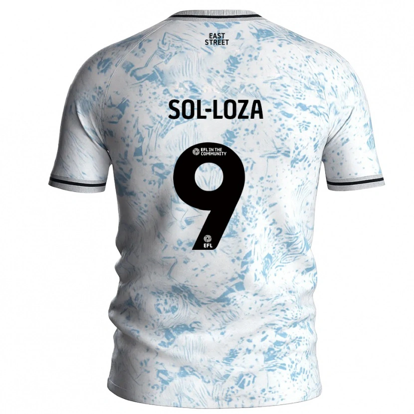 Danxen Damen Emmanuel Sol-Loza #9 Weiß Himmelblau Auswärtstrikot Trikot 2025/26 T-Shirt