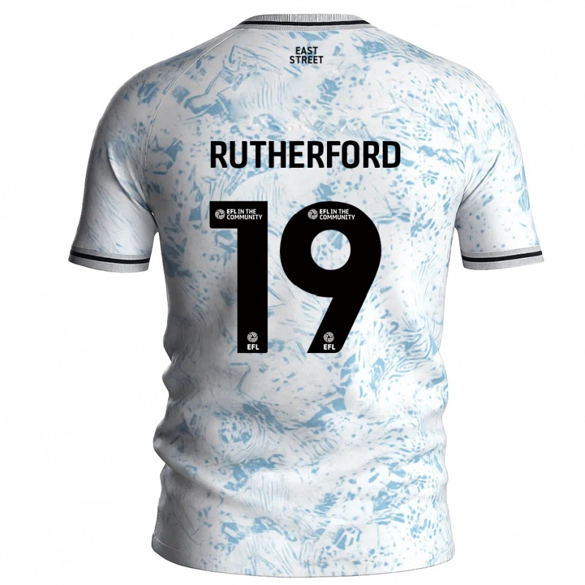 Danxen Damen Ella Rutherford #19 Weiß Himmelblau Auswärtstrikot Trikot 2025/26 T-Shirt
