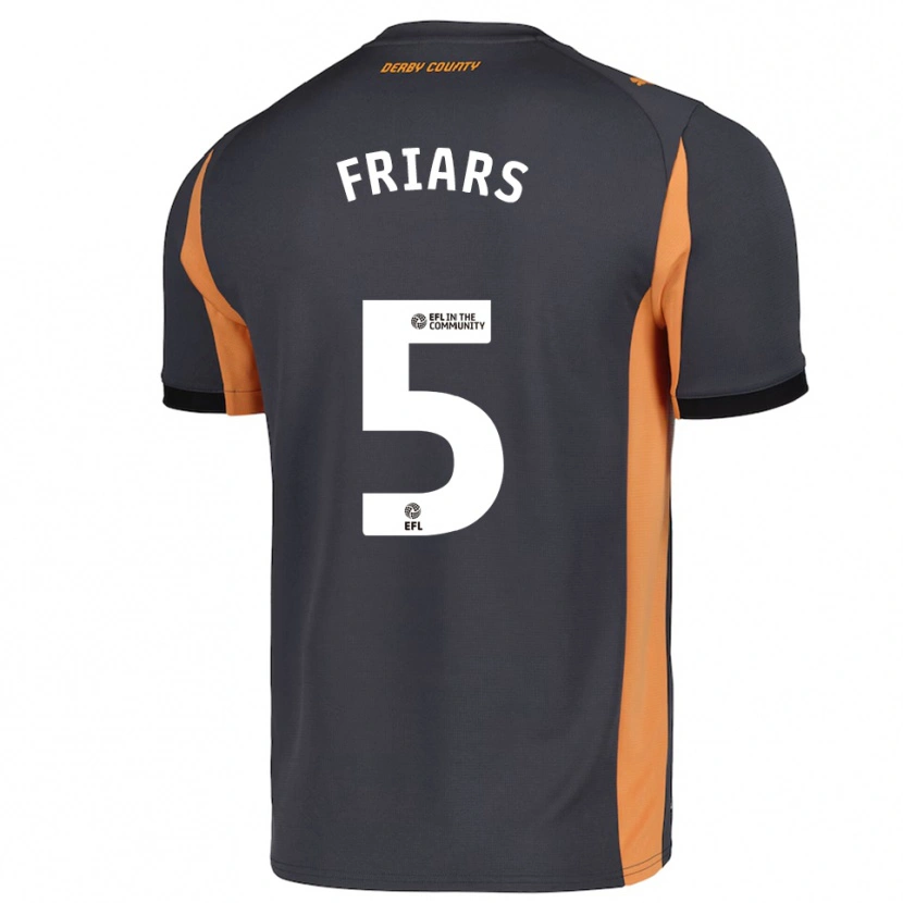 Danxen Damen Alfie Friars #5 Grau Orange Schwarz Auswärtstrikot Trikot 2025/26 T-Shirt