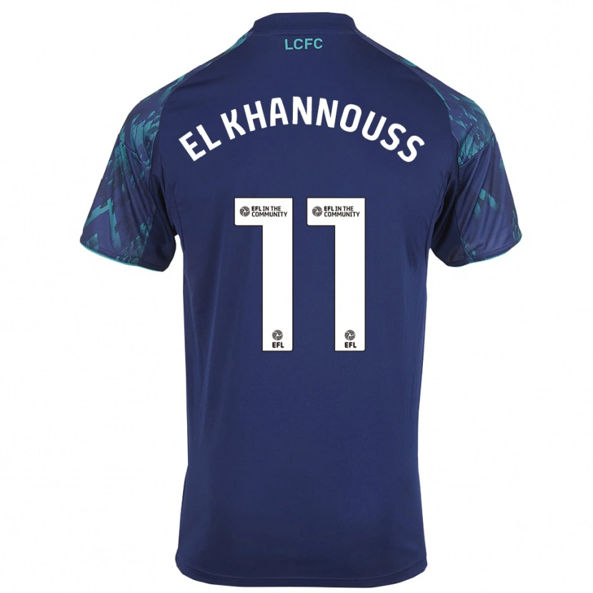 Danxen Damen Bilal El Khannouss #11 Marinegrün Weiß Auswärtstrikot Trikot 2025/26 T-Shirt