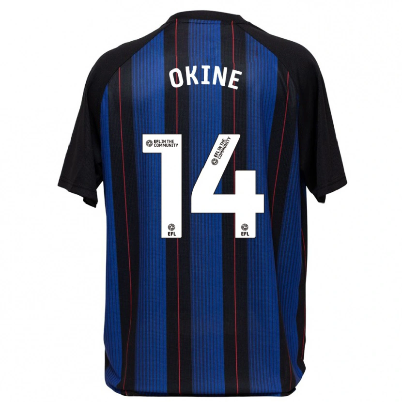 Danxen Damen William Okine #14 Blau Schwarz Auswärtstrikot Trikot 2025/26 T-Shirt