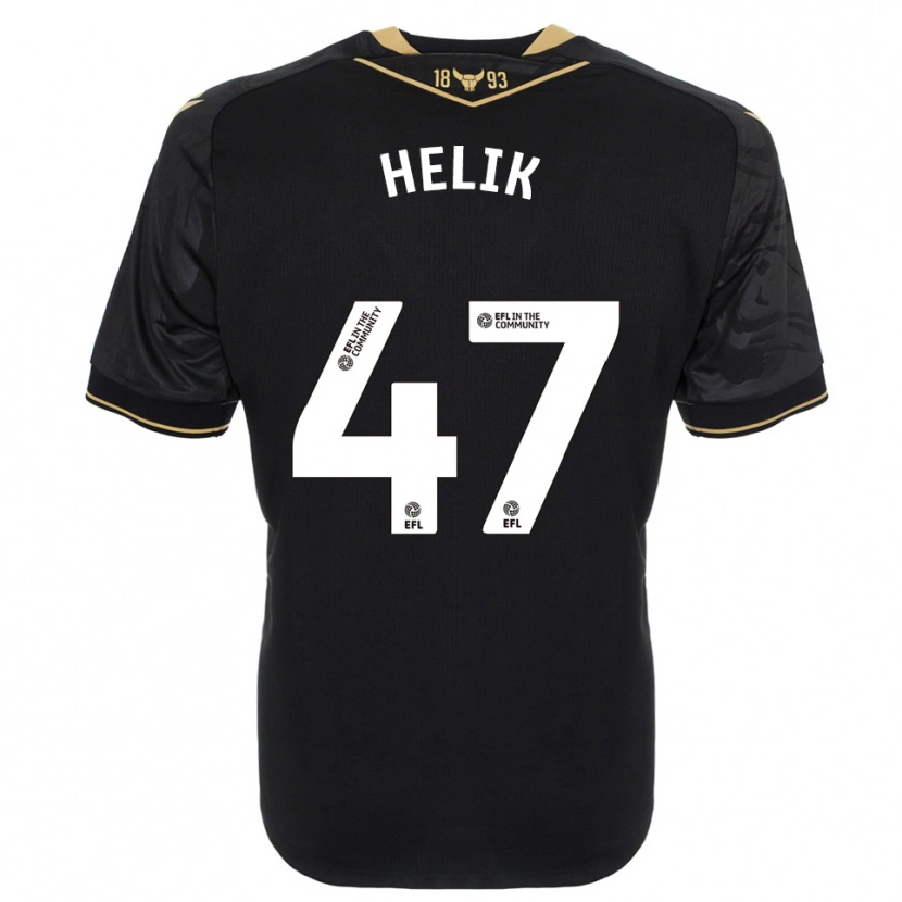 Danxen Damen Michal Helik #47 Schwarz Gold Auswärtstrikot Trikot 2025/26 T-Shirt