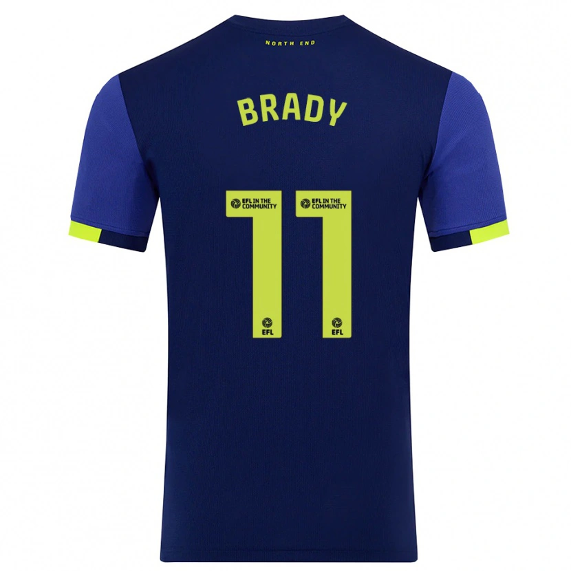 Danxen Damen Robbie Brady #11 Marine Gelb Auswärtstrikot Trikot 2025/26 T-Shirt