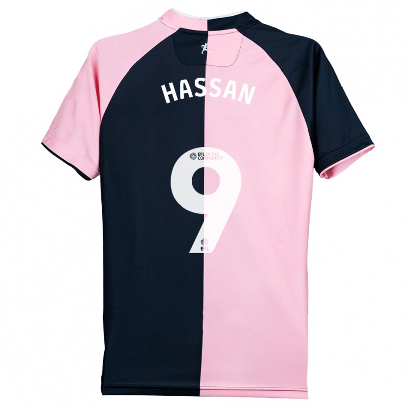 Danxen Damen Ridwan Hassan #9 Pink Schwarz Auswärtstrikot Trikot 2025/26 T-Shirt