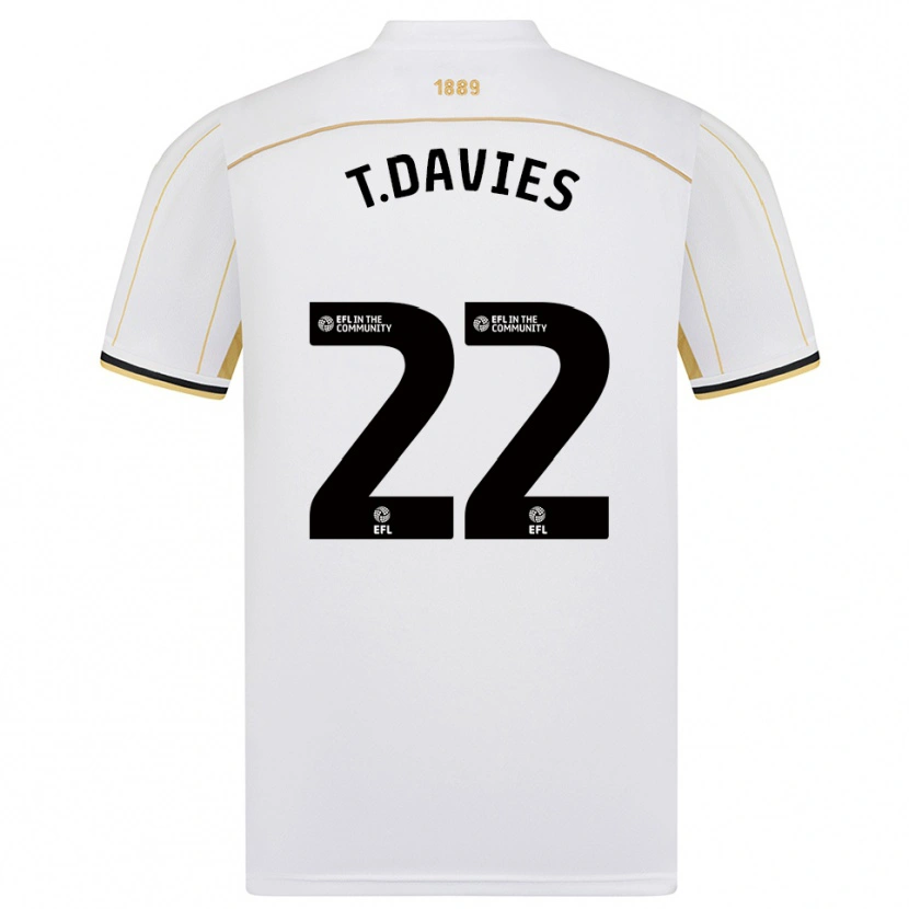 Danxen Damen Tom Davies #22 Weiß Gold Auswärtstrikot Trikot 2025/26 T-Shirt