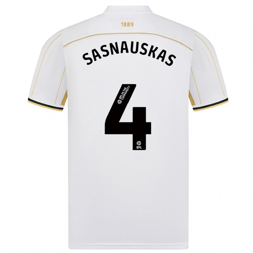Danxen Damen Dovydas Sasnauskas #4 Weiß Gold Auswärtstrikot Trikot 2025/26 T-Shirt