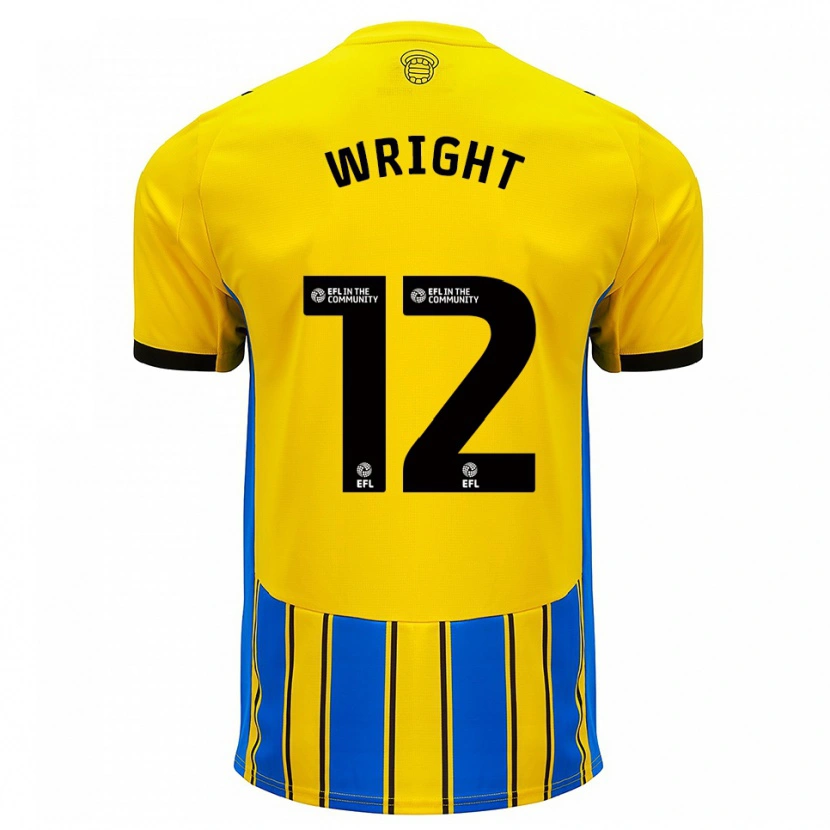 Danxen Damen Josh Wright #12 Blau Gelb Auswärtstrikot Trikot 2025/26 T-Shirt