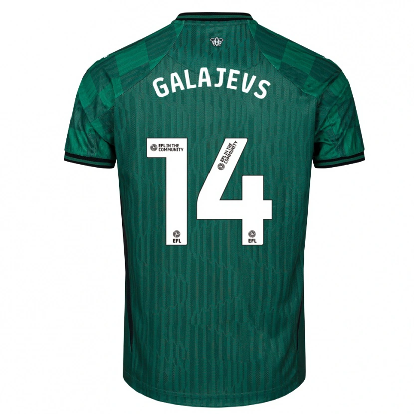 Danxen Damen Marats Galajevs #14 Grün Schwarz Auswärtstrikot Trikot 2025/26 T-Shirt