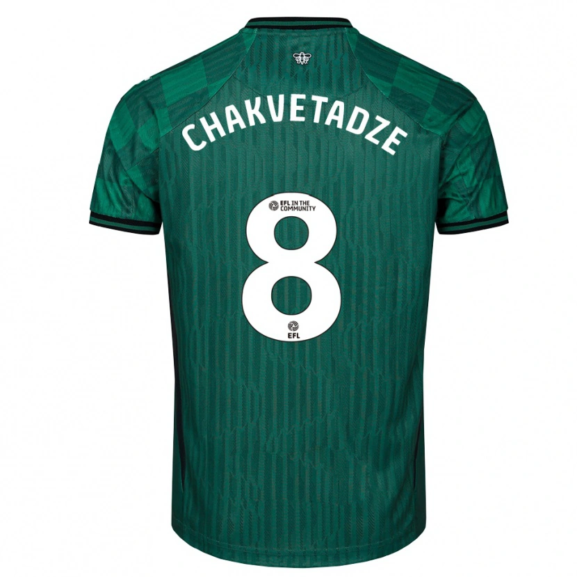 Danxen Damen Giorgi Chakvetadze #8 Grün Schwarz Auswärtstrikot Trikot 2025/26 T-Shirt