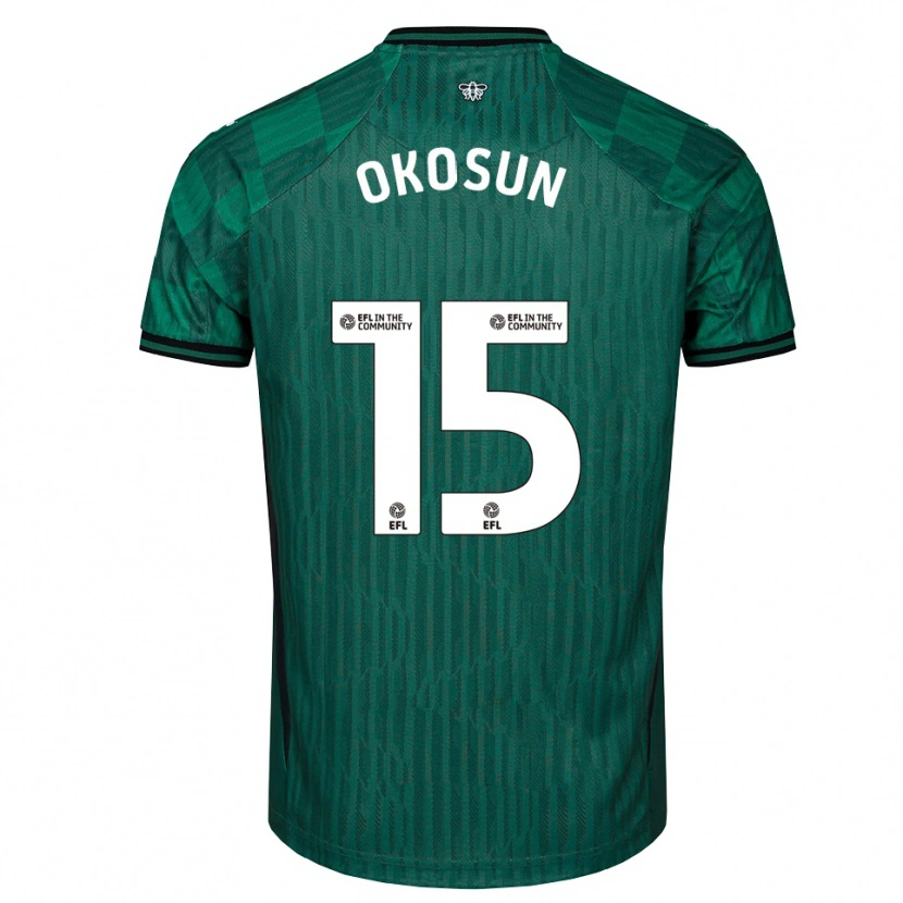Danxen Damen Nickson Okosun #15 Grün Schwarz Auswärtstrikot Trikot 2025/26 T-Shirt
