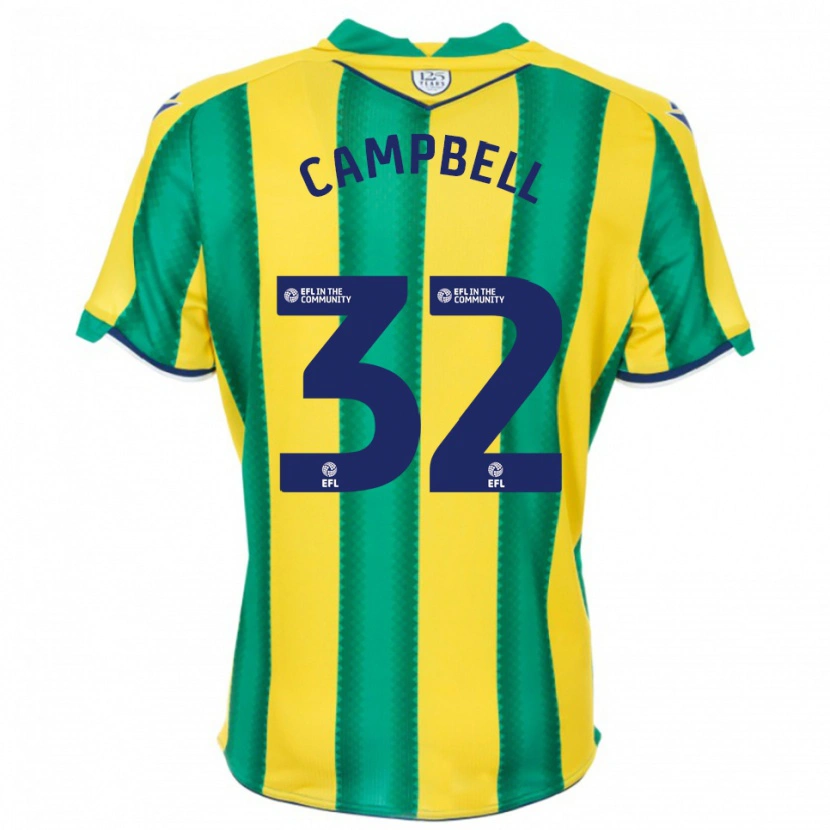 Danxen Damen George Campbell #32 Gelb Grün Auswärtstrikot Trikot 2025/26 T-Shirt