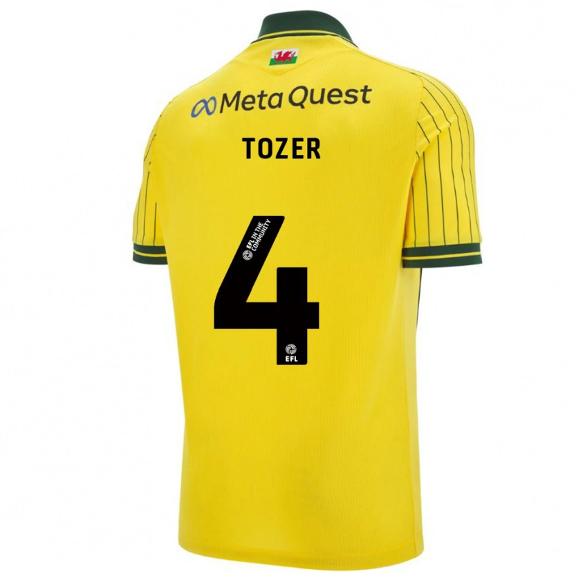 Danxen Damen Ben Tozer #4 Gelb Grün Auswärtstrikot Trikot 2025/26 T-Shirt