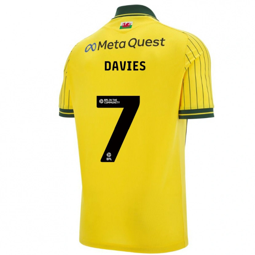 Danxen Damen Jordan Davies #7 Gelb Grün Auswärtstrikot Trikot 2025/26 T-Shirt