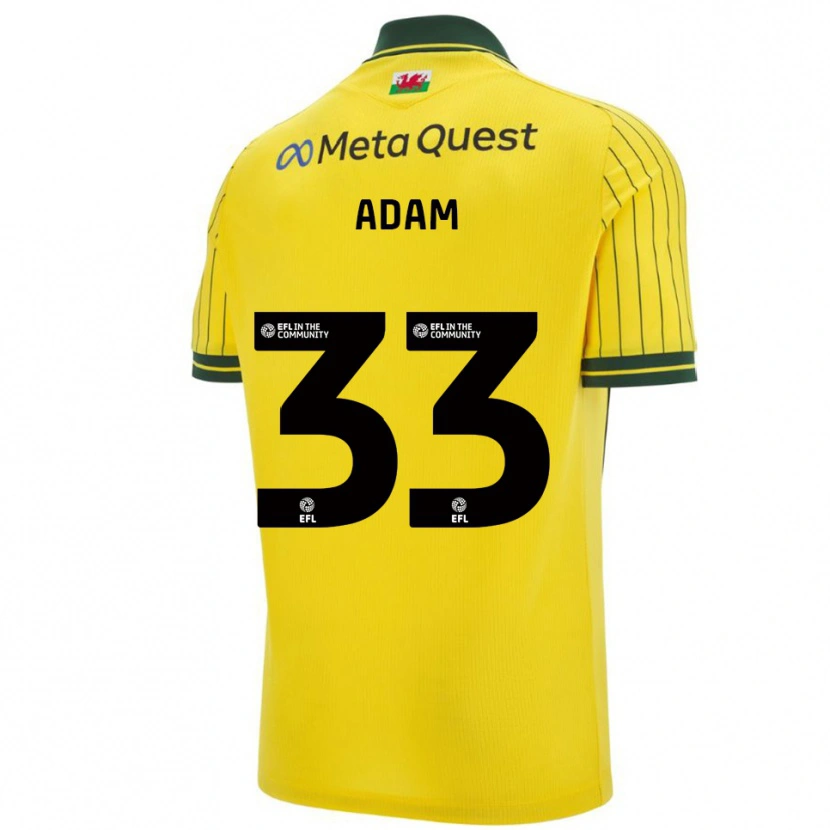 Danxen Damen Josh Adam #33 Gelb Grün Auswärtstrikot Trikot 2025/26 T-Shirt