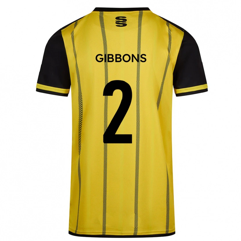 Danxen Damen Sam Gibbons #2 Gelb Schwarz Auswärtstrikot Trikot 2025/26 T-Shirt