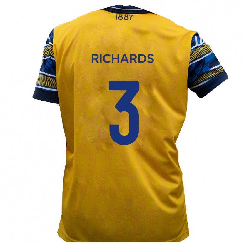 Danxen Damen Caleb Richards #3 Gelb Schwarz Auswärtstrikot Trikot 2025/26 T-Shirt