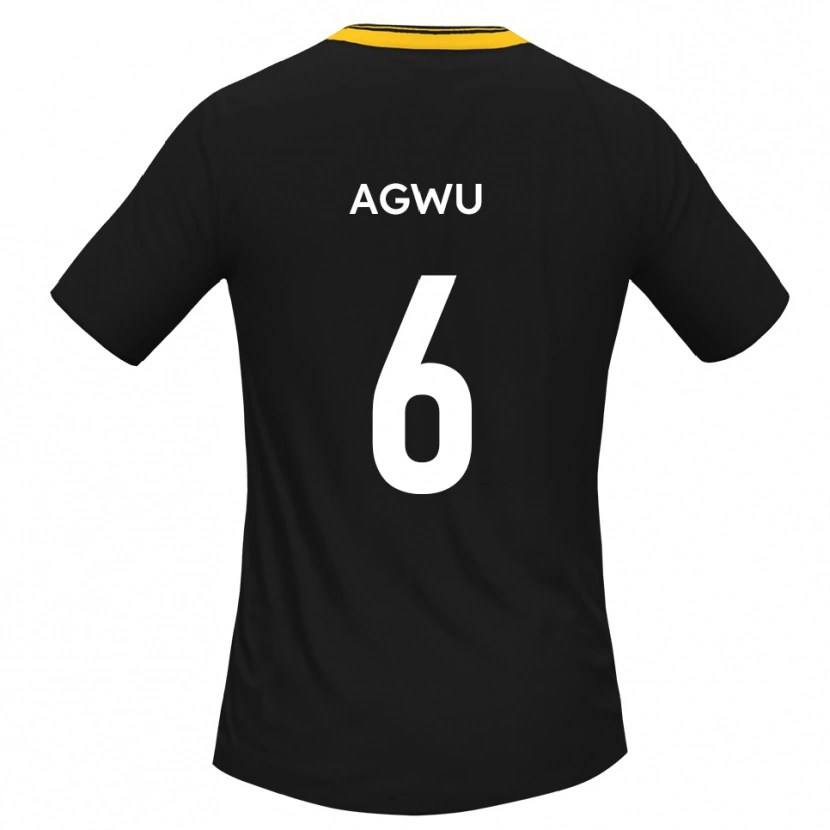 Danxen Damen Michael Agwu #6 Schwarz Gelb Auswärtstrikot Trikot 2025/26 T-Shirt