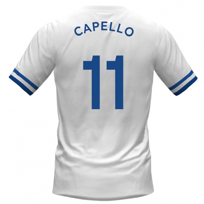 Danxen Damen Angelo Capello #11 Weiß Blau Auswärtstrikot Trikot 2025/26 T-Shirt