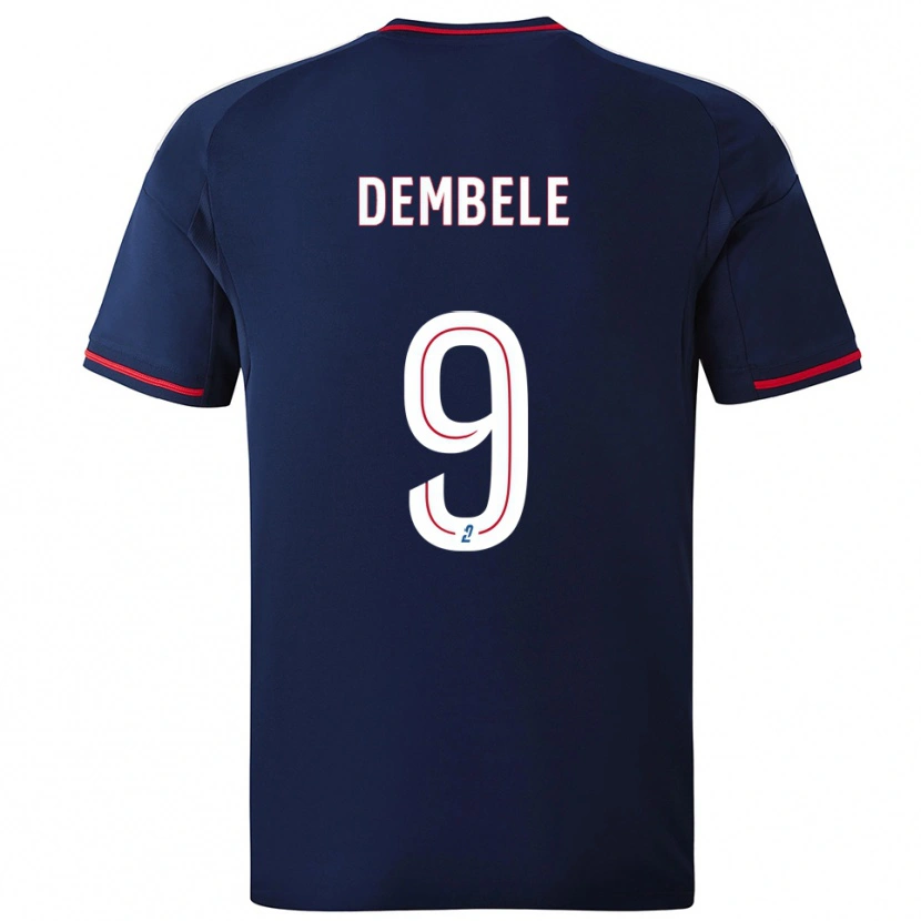 Danxen Damen Moussa Dembele #9 Marine Rot Auswärtstrikot Trikot 2025/26 T-Shirt