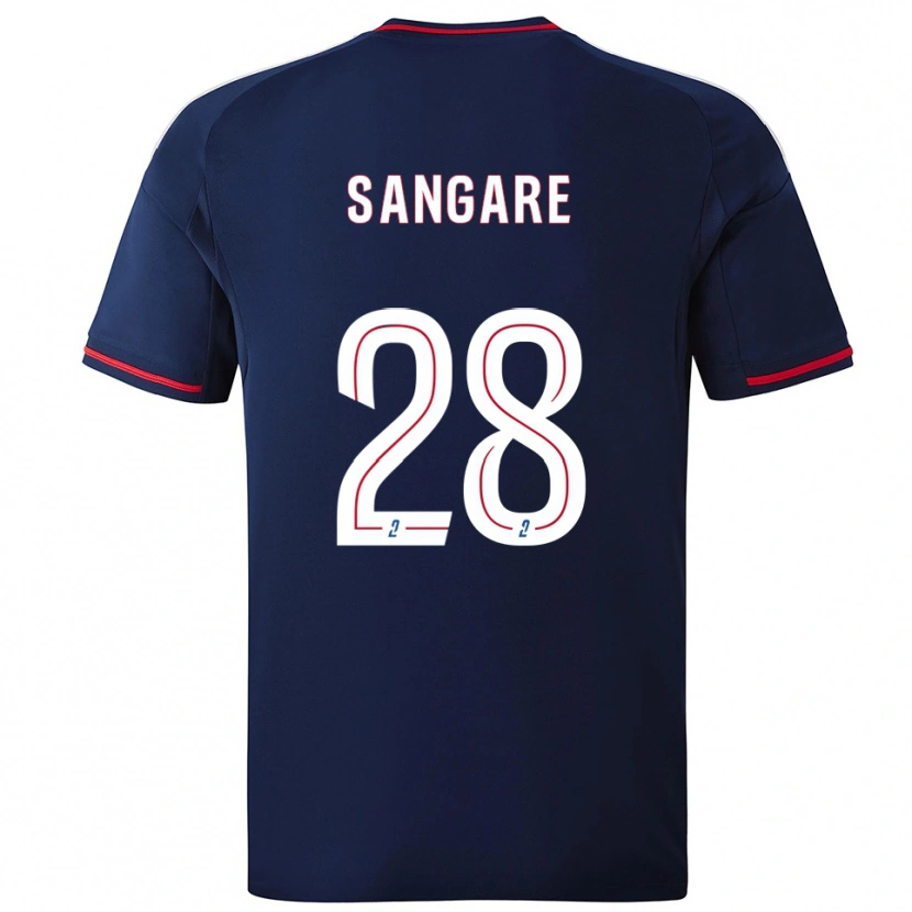 Danxen Damen Wassa Sangaré #28 Marine Rot Auswärtstrikot Trikot 2025/26 T-Shirt