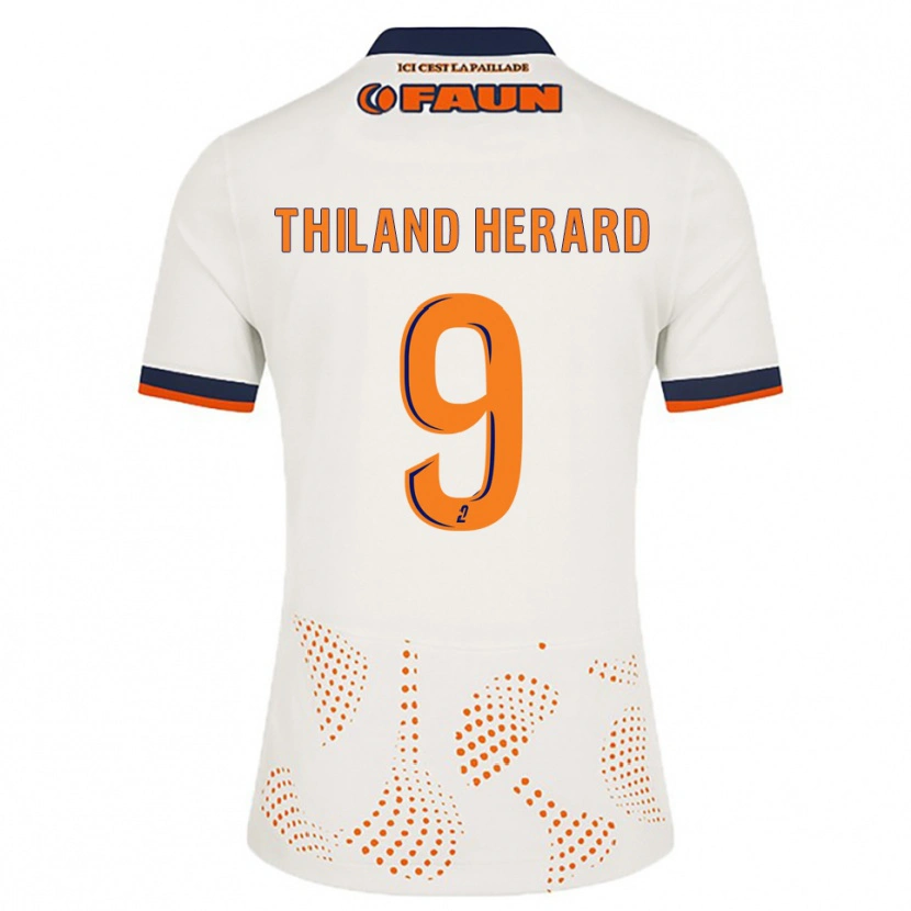 Danxen Damen Robin Thiland-Herard #9 Weiß Orange Auswärtstrikot Trikot 2025/26 T-Shirt