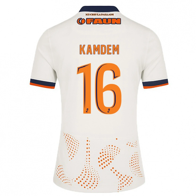 Danxen Damen Kevin Kamdem #16 Weiß Orange Auswärtstrikot Trikot 2025/26 T-Shirt