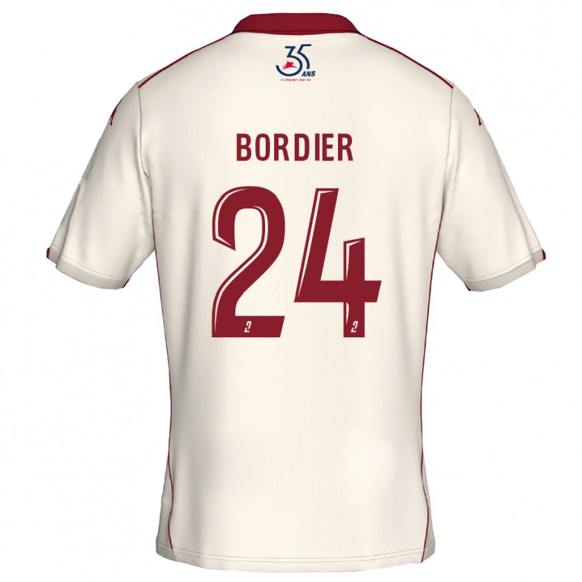 Danxen Damen Emma Bordier #24 Weiß Burgunder Auswärtstrikot Trikot 2025/26 T-Shirt