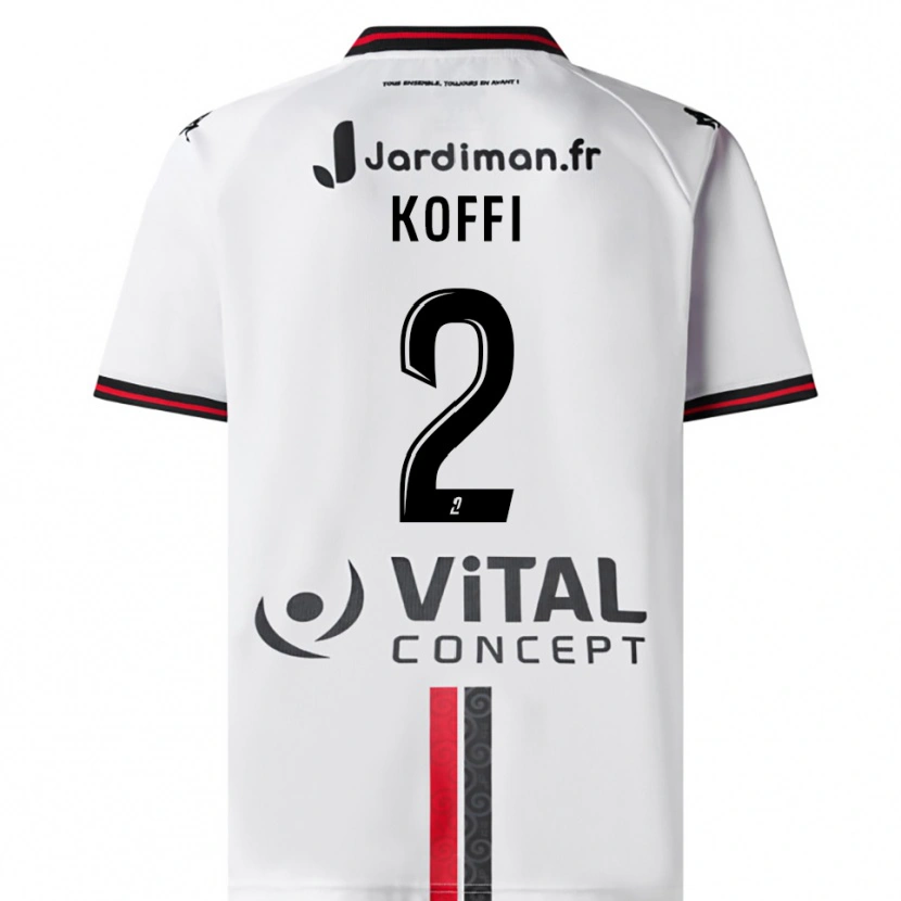 Danxen Damen Erwin Koffi #2 Weiß Rot Auswärtstrikot Trikot 2025/26 T-Shirt