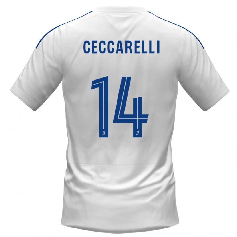 Danxen Damen Grégory Ceccarelli #14 Weiß Blau Auswärtstrikot Trikot 2025/26 T-Shirt