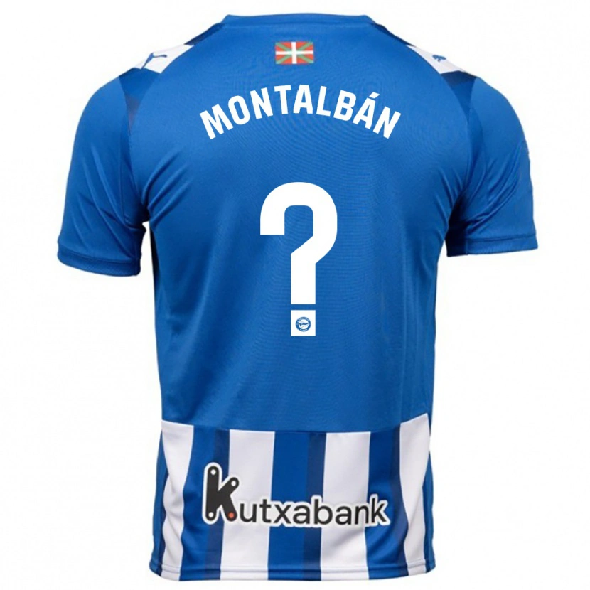 Danxen Kinder Enrique Montalbán #0 Blau Weiß Heimtrikot Trikot 2025/26 T-Shirt