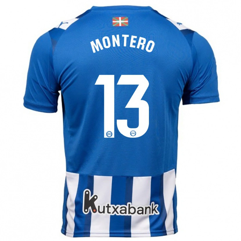Danxen Kinder Rubén Montero #13 Blau Weiß Heimtrikot Trikot 2025/26 T-Shirt
