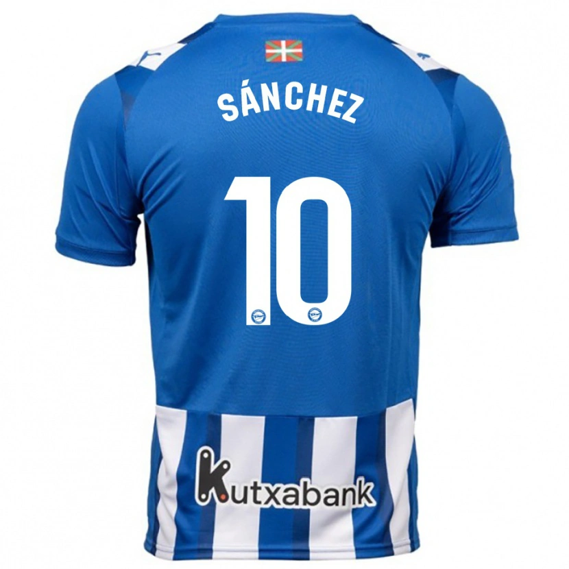 Danxen Kinder Ander Sánchez #10 Blau Weiß Heimtrikot Trikot 2025/26 T-Shirt