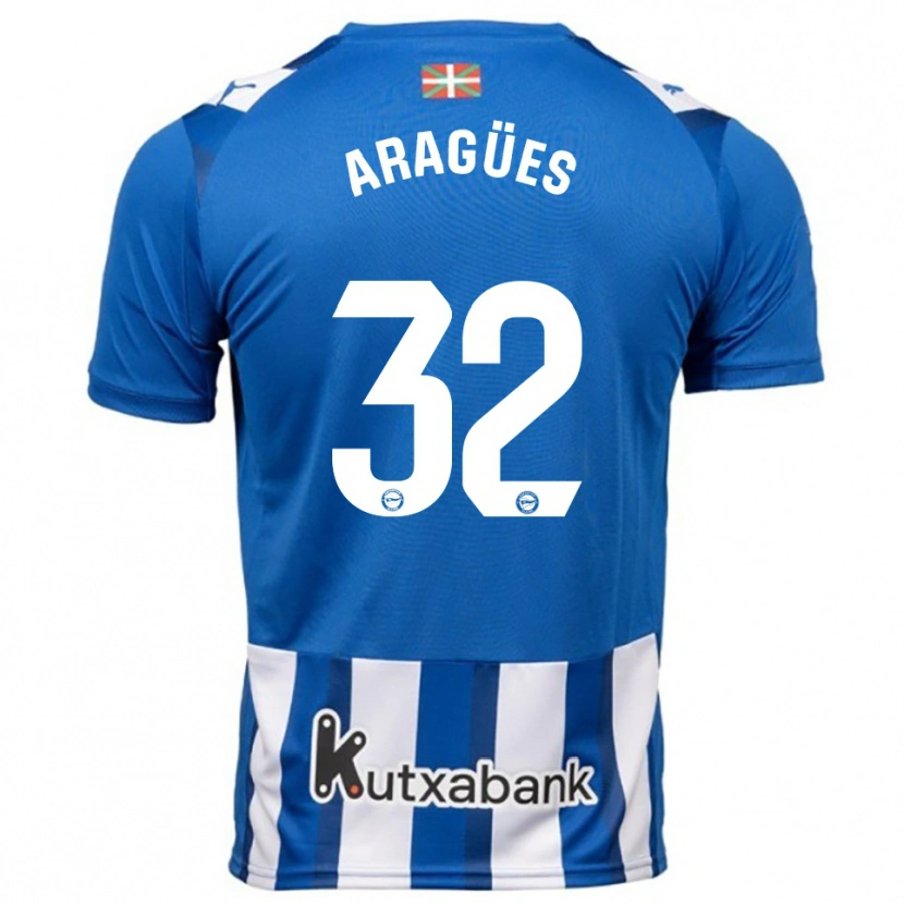 Danxen Kinder Chema Aragües #32 Blau Weiß Heimtrikot Trikot 2025/26 T-Shirt