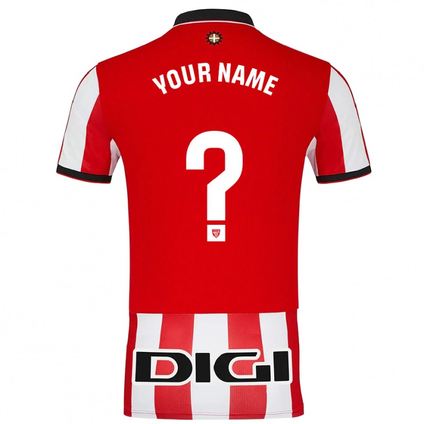 Danxen Kinder Ihren Namen #0 Rot Weiß Heimtrikot Trikot 2025/26 T-Shirt