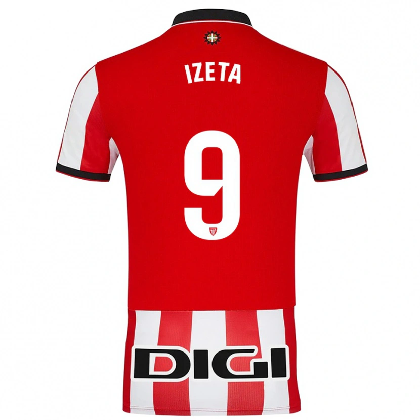 Danxen Kinder Urko Izeta #9 Rot Weiß Heimtrikot Trikot 2025/26 T-Shirt