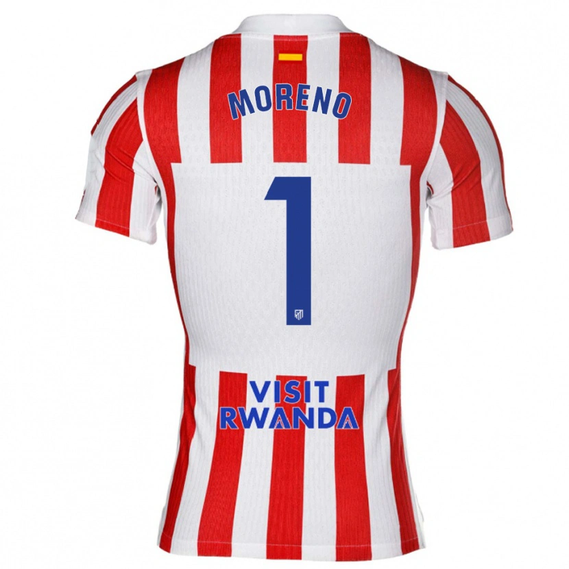 Danxen Kinder Álvaro Moreno #1 Rot Weiß Heimtrikot Trikot 2025/26 T-Shirt