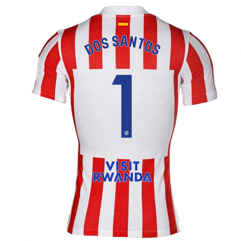 Danxen Kinder Alex Dos Santos #1 Rot Weiß Heimtrikot Trikot 2025/26 T-Shirt
